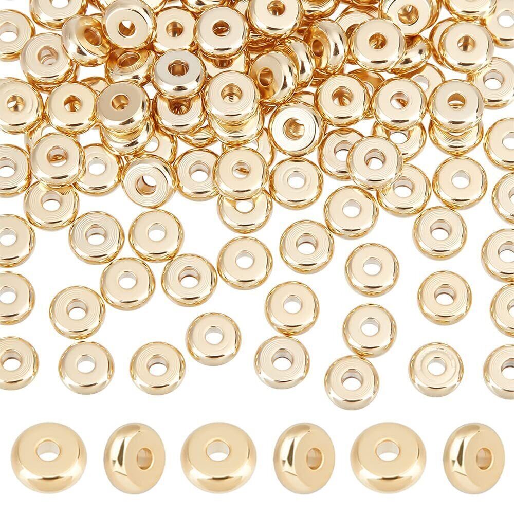 2465 150pcs Disc Spacer Beads Stainless Steel Rondelle Loose Beads 5mm